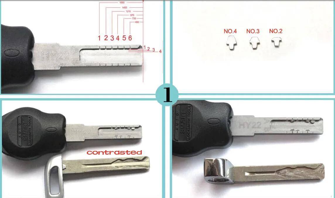 Nieuwe Type Auto Key Combinatie Tool HY22 Auto Sleutel Herstructurering Gereedschappen Sleutelmallen Klemmen Pick Tool Locksmith Tools