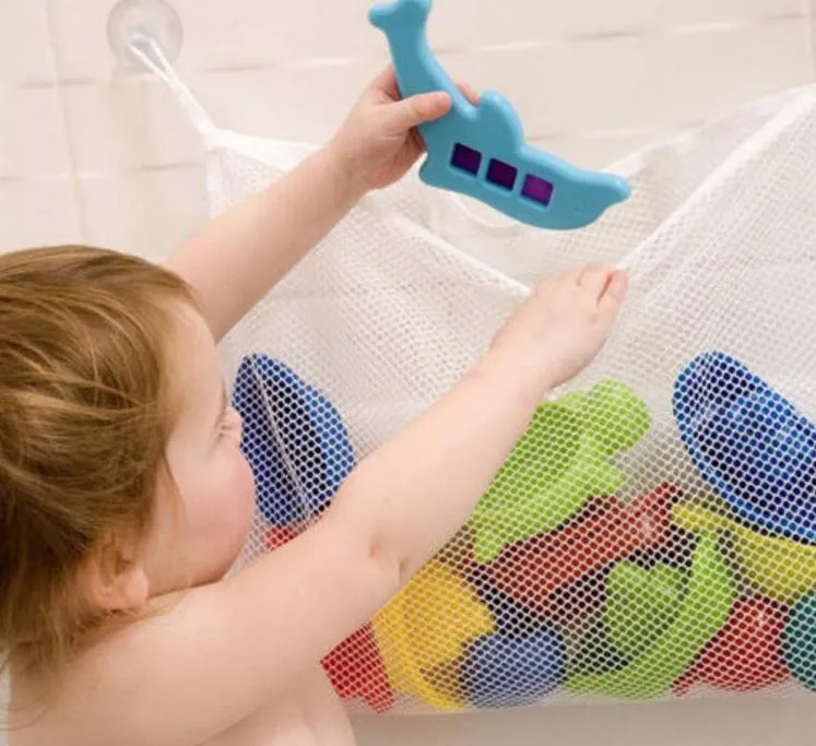 35x45CM 37X36CM Fashion New Baby Toy Mesh Storage Bag Bath Bathtub Doll Organizer Suction Bathroom Stuff Net