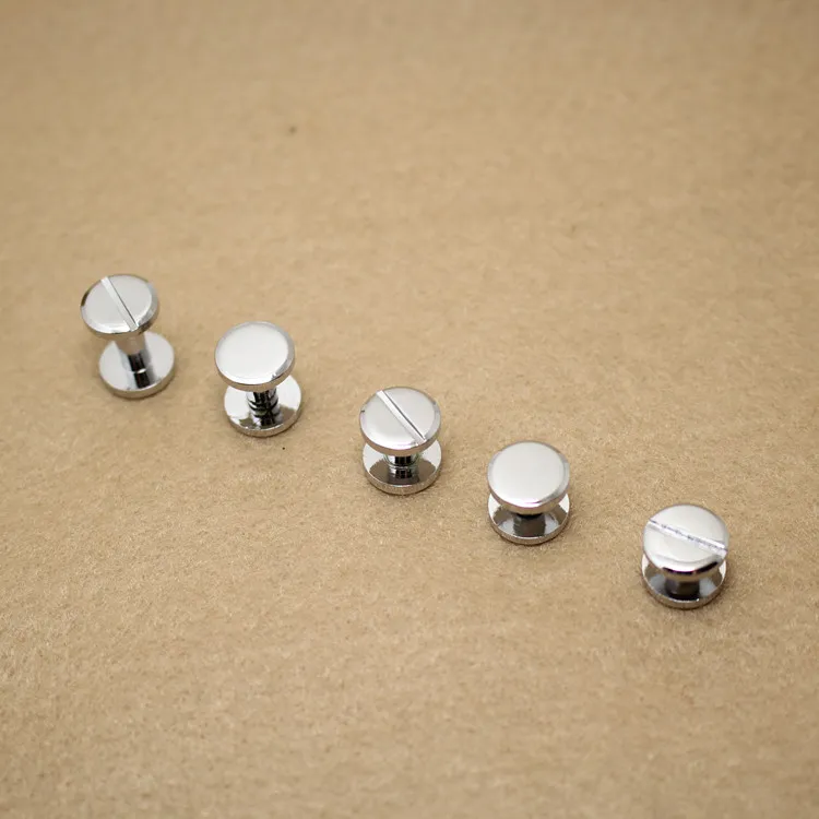 10mm Chicago Chrome plated wallet bag screw brass belt nail Rivet diy handmade fastener garmnet hardware leather part