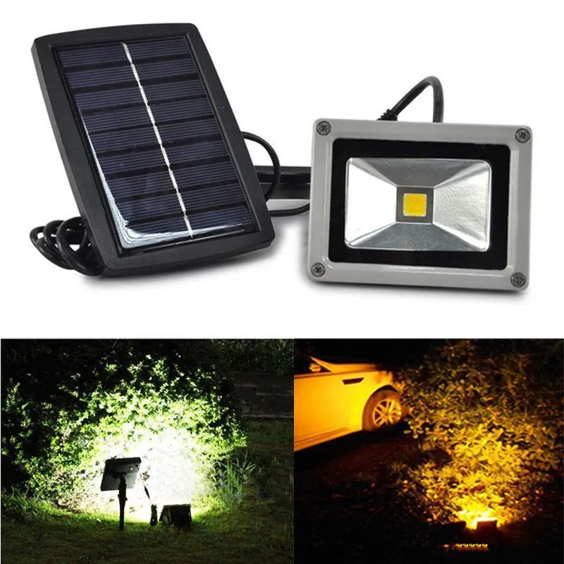 10W Solarbetriebene Lampe LED-Flutlicht Wasserdichtes Außenflutlicht Gartenhof Rasenlicht Landschaftsstrahler Wandleuchte Dekorationslicht