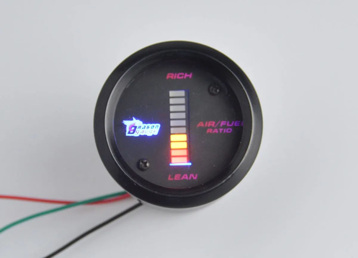 52mm Dsplay Color Car Motor Digital LED Air Fuel Ratio Gauge Auto Gauge Lean Rich Spedizione gratuita