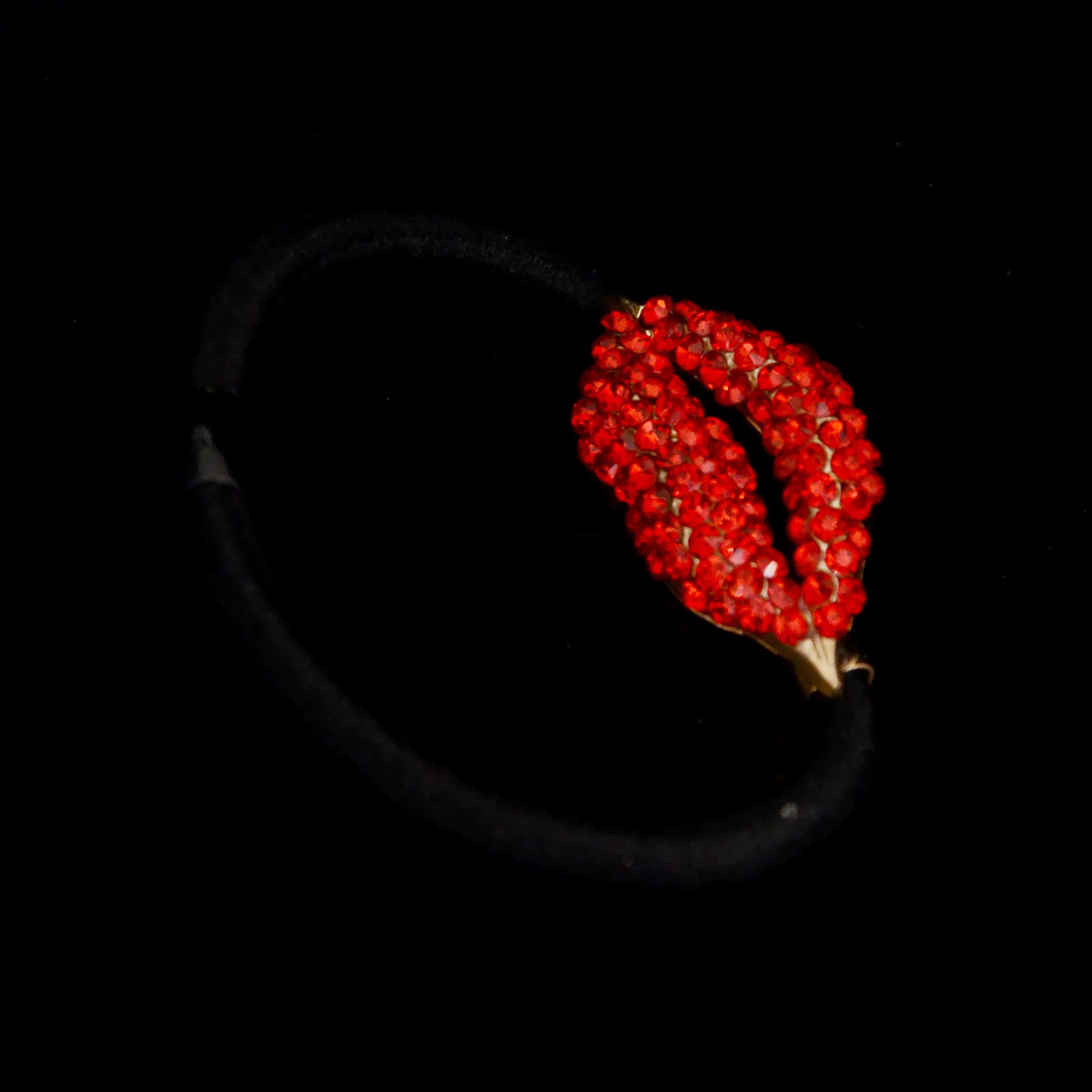 Hot Sales Fashion Korean Cute Girls Hair Clip Full Red Rhinestone Lip Hair Bands Hair Accessories Head Rope for women DHF422