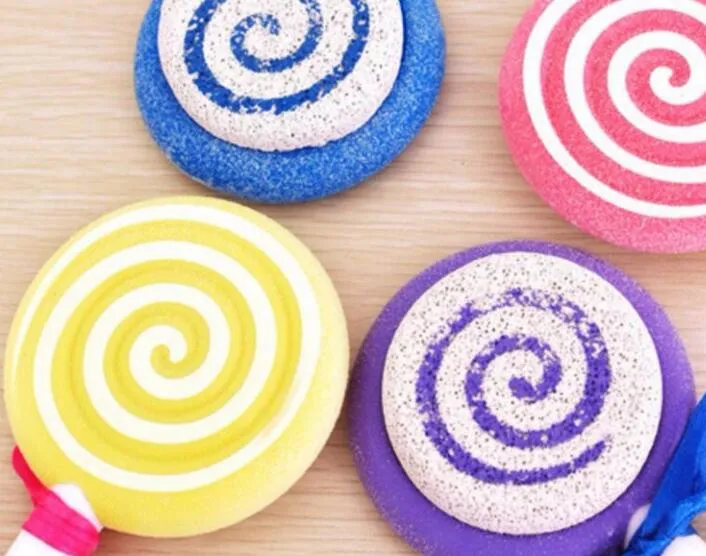 100 stks schattige lollipop stijl rasp puimsteen voetbestand schraper scrubber voetverzorgingstool