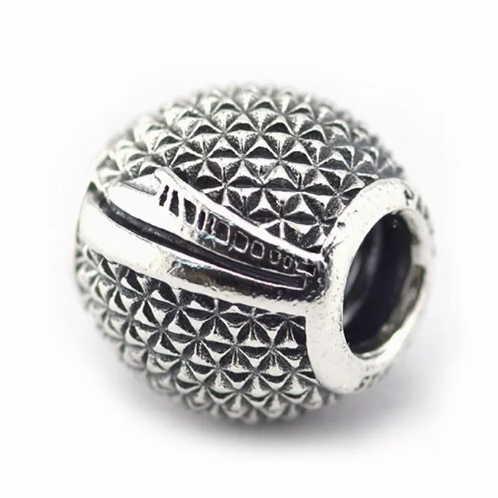 Epcot rymdskepp Earth Charm 100% 925 Sterling Silver Pärlor Passa Pandora Charms Armband Autentiska DIY Fashion Smycken