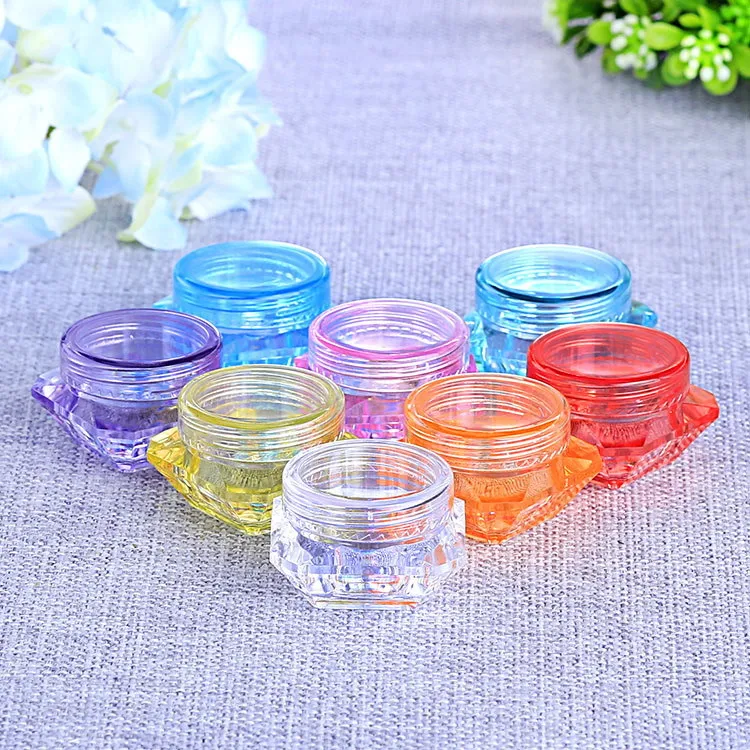 DHL FREE 3g 5g transparent small square bottle Cosmetic Empty Jar Pot Eyeshadow Lip Balm Face Cream Sample Container 