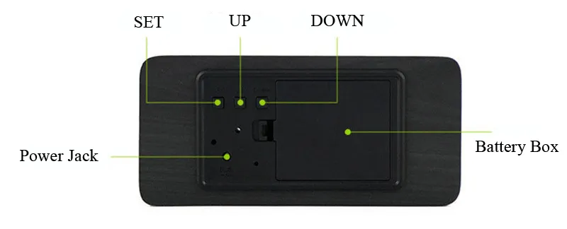 Colores Control de sonido Alarma LED de madera Reloj de escritorio digital Relojes cuadrados Mini LED-Digital Puzzle de escritorio Alarmas Reloj electrónico