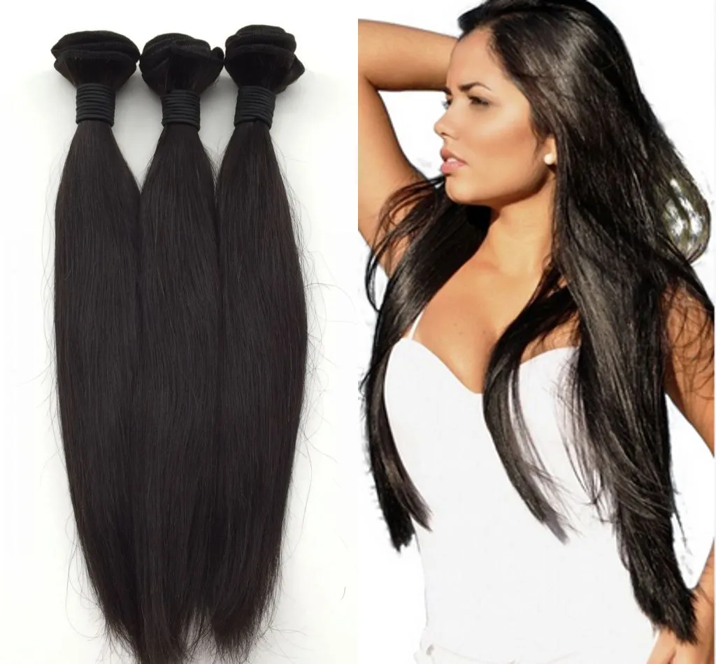Unprocessed brazilian weave Malaysian Indian Peruvian Virgin Hair Weave 8-30inch Natural Color Straight 100% Human Hair Weft Extension