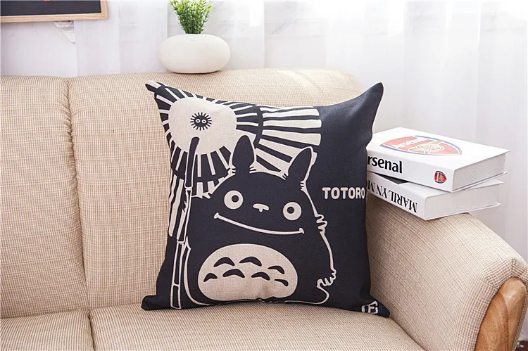 Totoro Tarzı Yastık Kılıfı Hayao Chinchilla Pamuk Keten Atmak Yastıklar Yastık Yastık Ev Dekor Kapakları