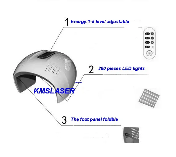 4 kolory świetlne 640nm czerwony 430nm niebieski 830nm światło podczerwieni Zdjęcie Facial LED terapia lekka anty starzenie acne usuwanie maszyny do usuwania pigmentu