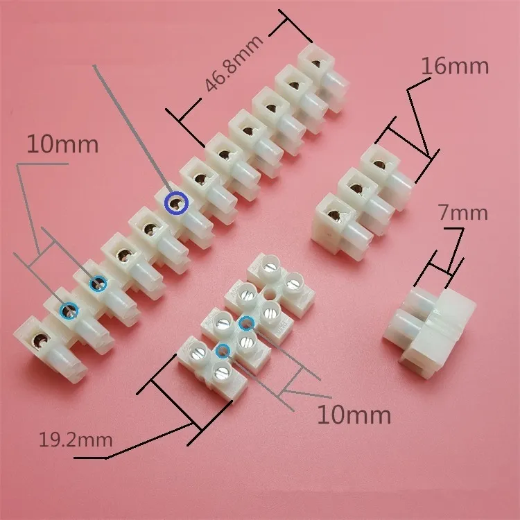 Connector Strip 12 Way 3,5,10,30,60 Amp Elektrische draad Choc Block Terminal Cable Car