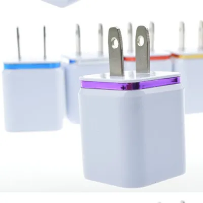 500 шт. / лот для Ipad Samsung Dual USB Wall Charger US / EU Plug 2.1 A+1A USB зарядное устройство адаптер