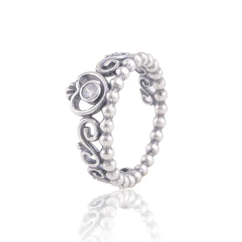 Damen Silber Ringe Krone Silber Schmuck S925 Sterling Silber passt für Originalstil für Frauen Mädchen Markenqualität RIP107
