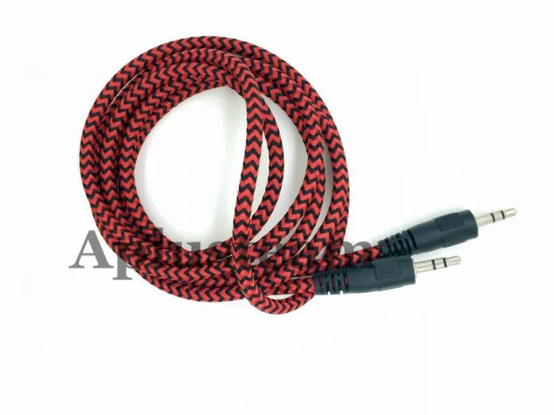 High Quality 3.5mm Braided AUX o Cable Woven 1.5M Auxiliary Stereo Jack Male Car Colorful Cord for iphone 6s Samsung S7 S6 Speaker MP33812619