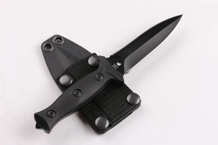 Double action Spear point Fixed blade knife Outdoor camping hiking hunting survival knives with ABS K sheath