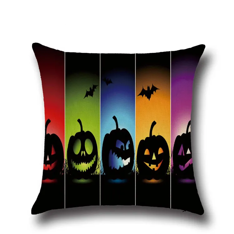Halloween Pumpkin Witch Cushion Cover Cartoon Halloween Style Pillow Cover Home Decorative Cushion Cases Festival Gift YLCM