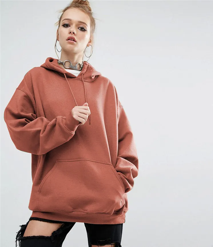 Plus storlek 4xl 5xl höst vinter amerika europa solida lösa kvinnor vanliga hoodies sweatshirts pullover batwing ärm sport hooded jacka