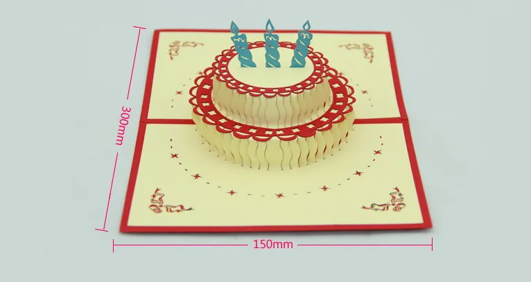 3d بطاقات المعايدة بطاقات عيد ميلاد كعكة بطاقات bessing يطفو على السطح بطاقات المعايدة بطاقات المعايدة الإبداعية