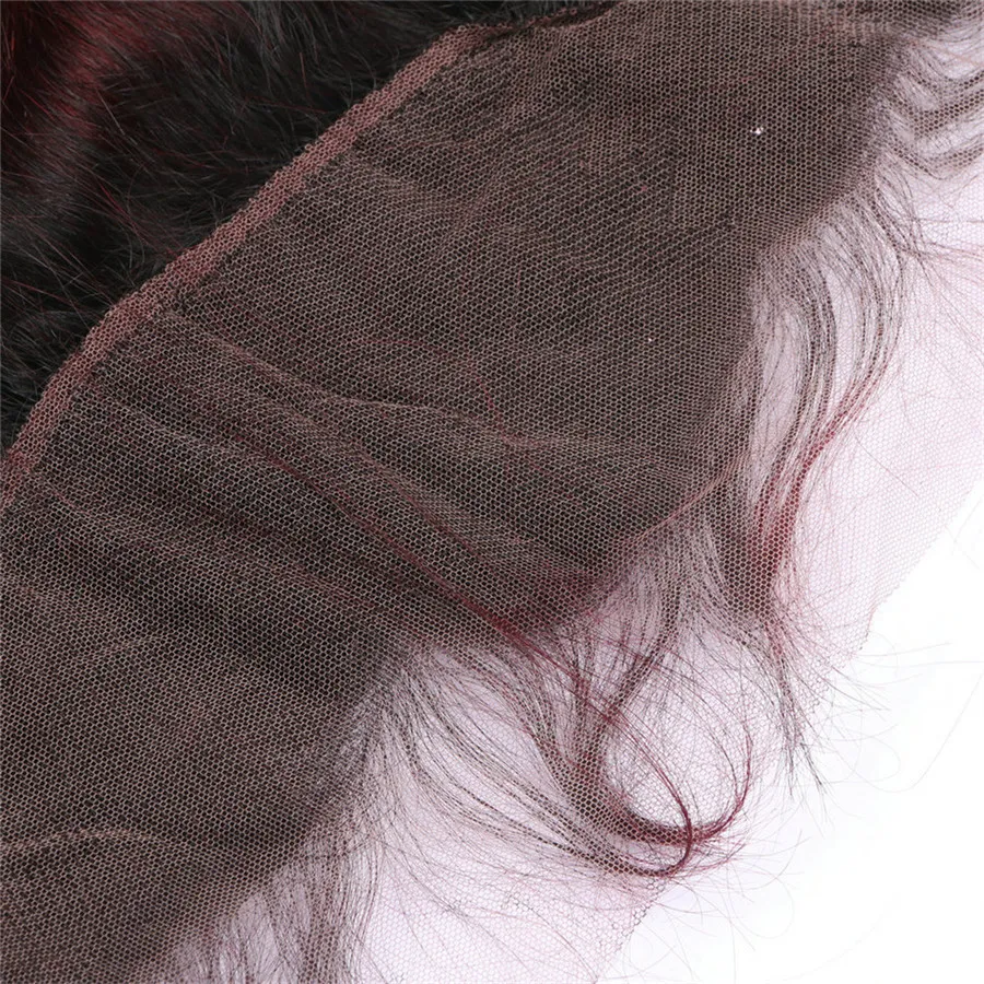 Kroppsvåg ombre 99j hårbuntar med spets frontal två ton 1b 99j Bourgogne Lace Frontal med kroppsvåg Mänskligt hårväv