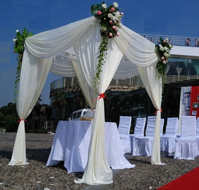 3 * 6メートルの結婚披露宴の舞台のお祝いの背景サテンのカーテンドレープピラー天井背景結婚の装飾ベールWT016