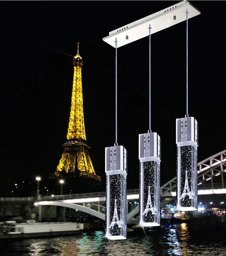 Crystal Bubble Light Eiffel Tower Pendant Light Taklampan