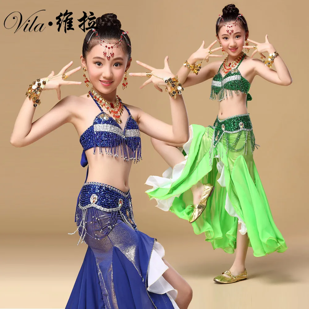 Oriental Belly Dance Costume For Girls Includes Bra, Belt, And Belly Dance  Skirt For Childrens Stage Performance From Viladancing, $42.22