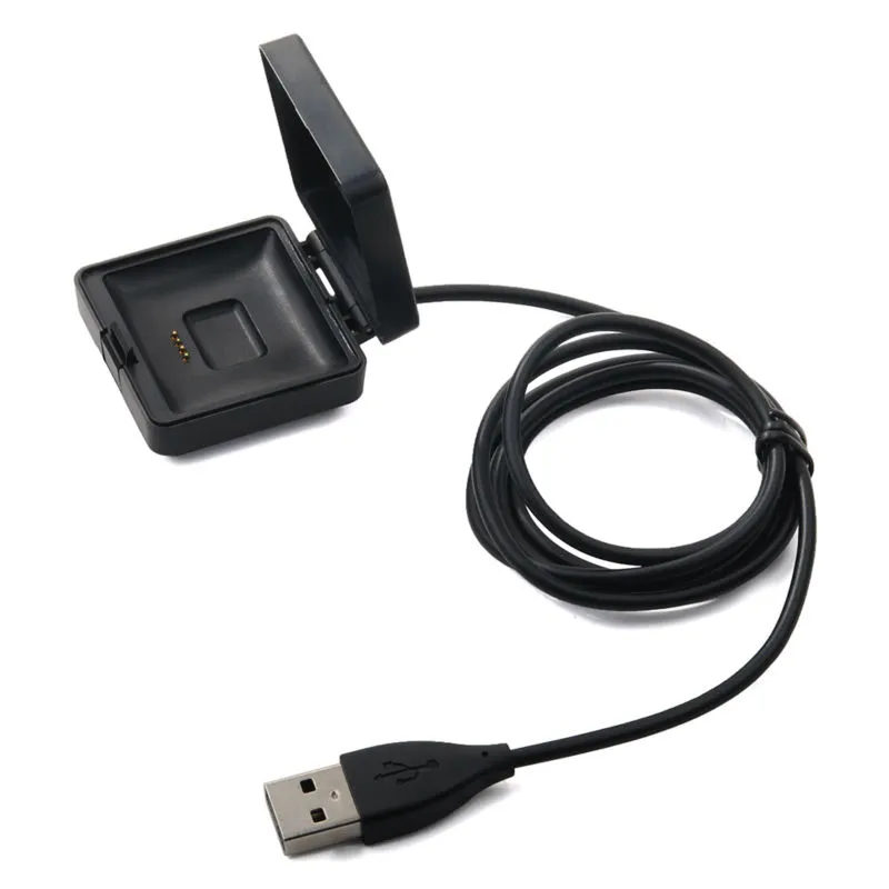 USB Power Charger Cabo Bateria Carregamento Dock 100cm Plástico Preto Alta Qualidade Para Viagem Para Fitbit Blaze Smart Watch