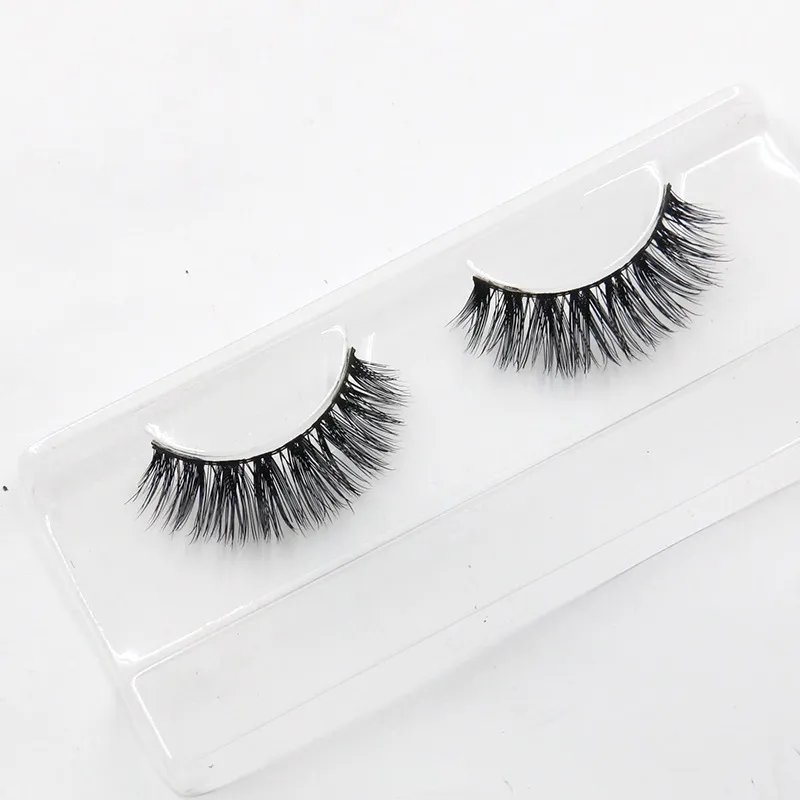 Hot-Selling 1 Para 100% Kobiety Lady Real Norek Black Natural Grube Fałszywe Eyelashes Eye Lashes Makeup Extension Tools