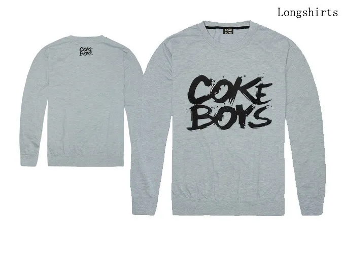COKE BOYS lange mouw t-shirt nieuwste stijlen nieuwe collectie fashion casual katoenen t-shirts voor man jongens hip hop lange tees 3522765