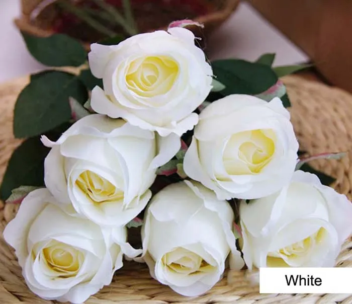 2016 Hot Koop 6 Heads Kunstbloemen Boeket Simulatie Big Buds Bouquet Home Party Wedding Decor Flores Artificiales