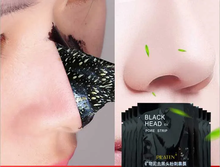 PILATEN 6g Ansiktsvård Ansiktsmineraler Conk Nose Blackhead Remover Mask Cleanser Deep Cleansing Black Head EX Pore Strip