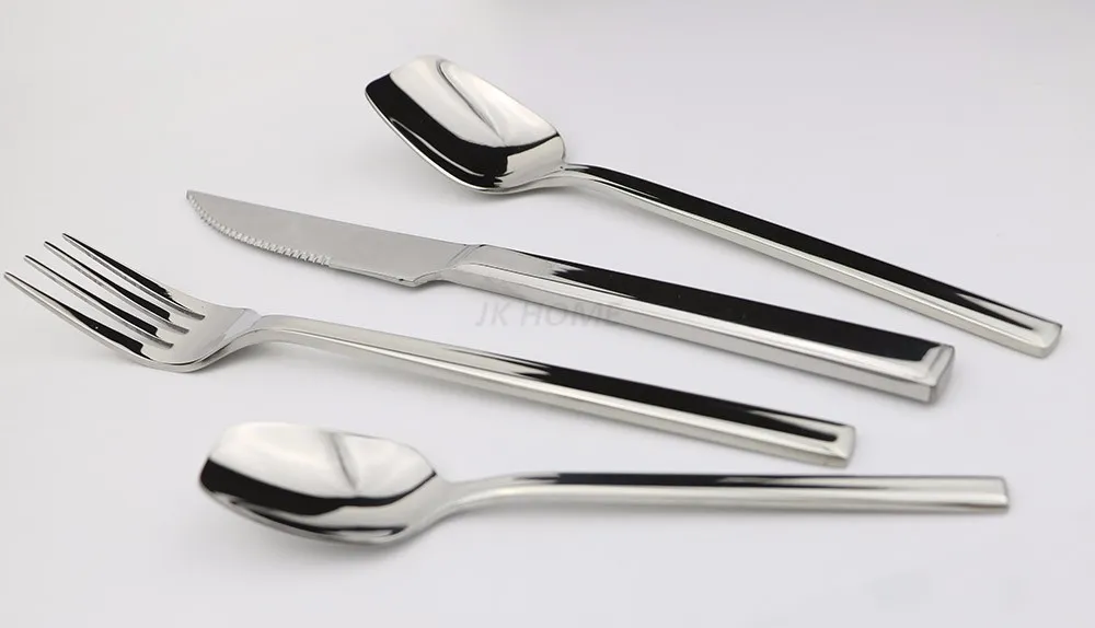 Jankng 4 sztuk / partia Zestaw obiadowy Ze Stali Nierdzewnej Zestaw Steak Nóż Kolacja Spoon Flatware Zestaw Sliver Western Cutlery Zestaw Stołowe Darmowa Wysyłka