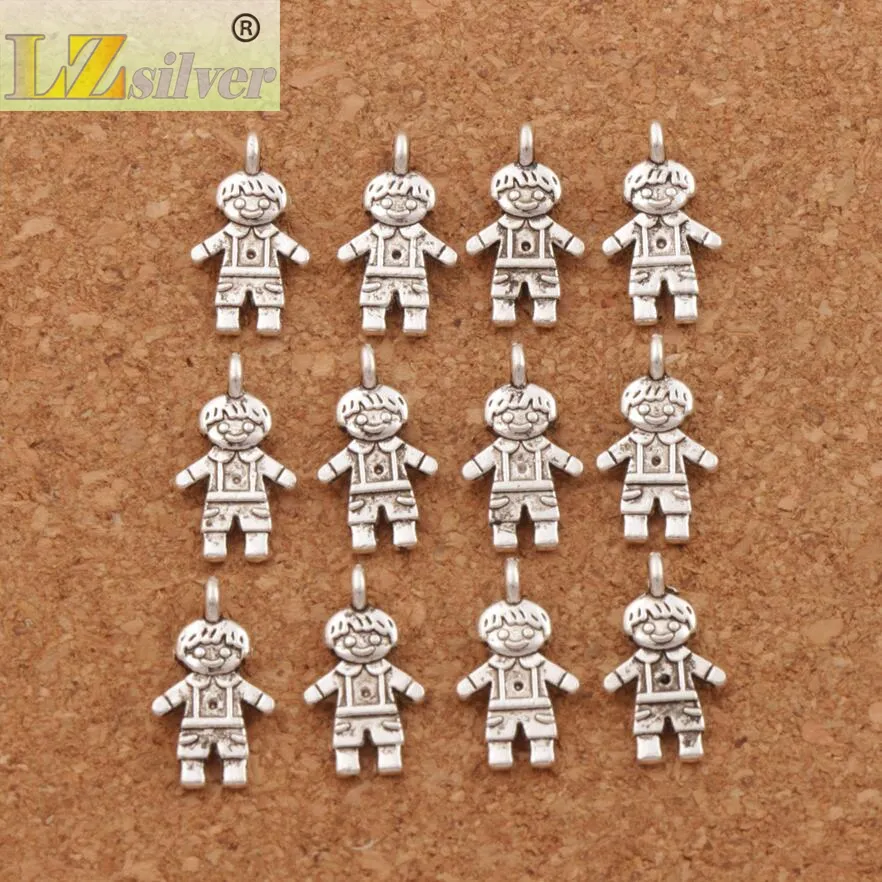 Strap Pants Boy Charm Beads hot Antique Silver Pendants Jewelry DIY 16.1x9mm L1139