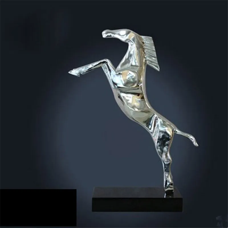القفز الحصان النحت الحرف الفن محظوظ الإبداعية الديكور متعدد الألوان مع الراتنج الألياف الزجاجية للهدايا التجارية