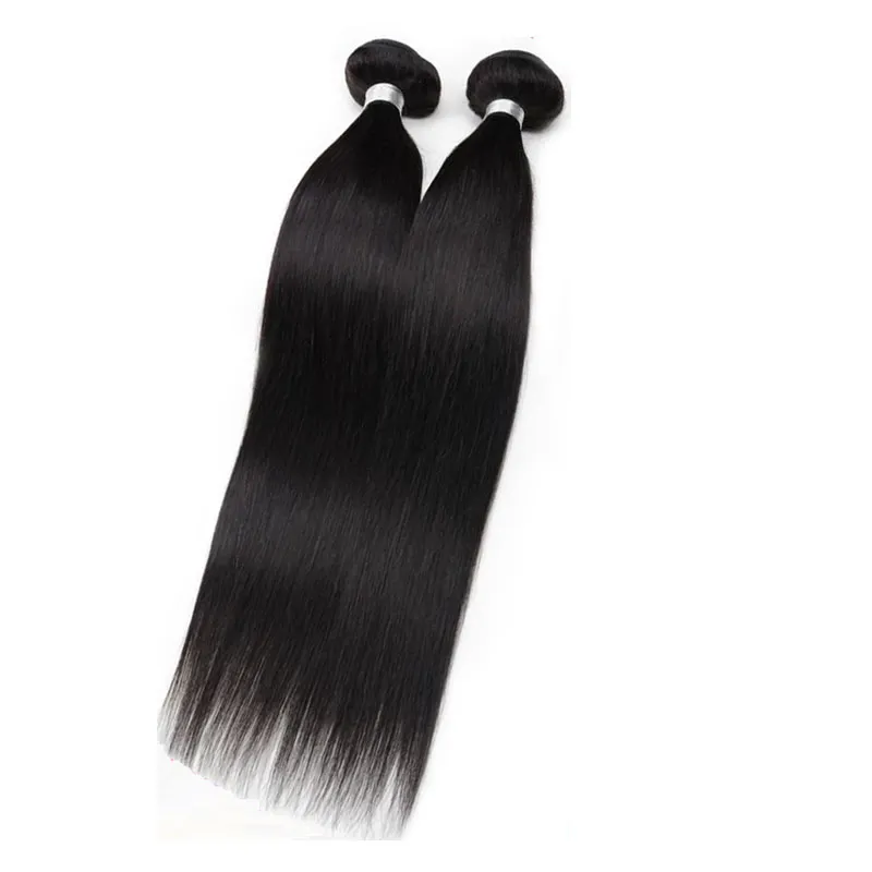 Brezilyalı Perulu saç örgüsü kapanışlı doğal renk ucuz işlenmemiş düz saç atkı dantel kapalı ile tam bir He8904369 için 