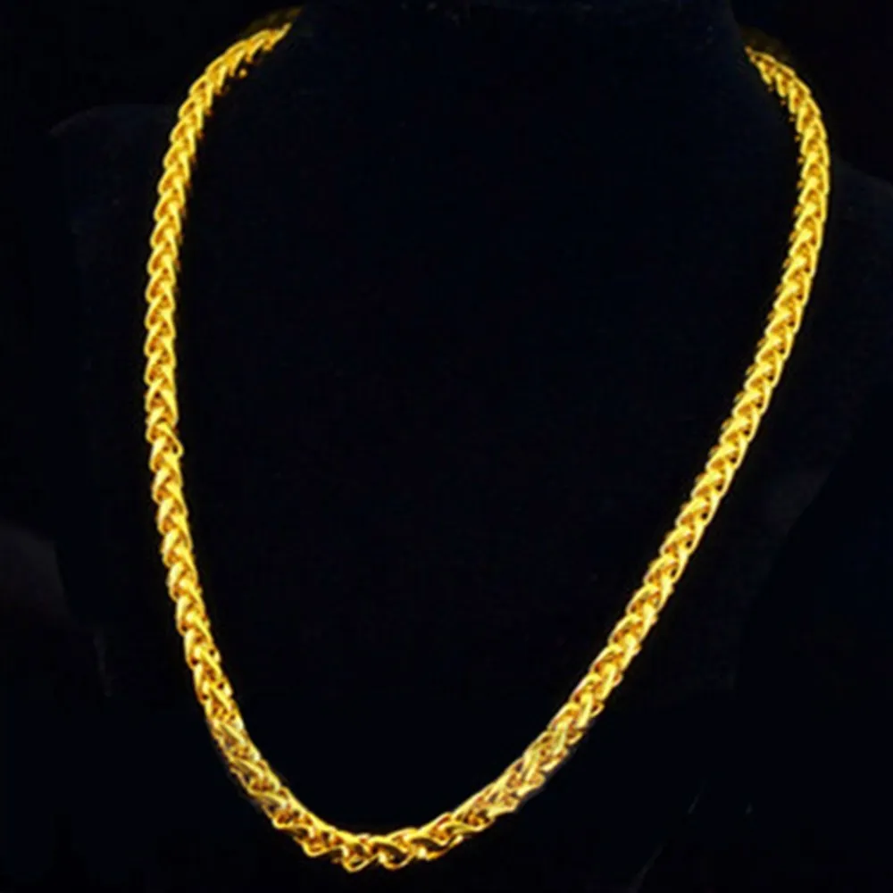 Bijoux de déclaration collier de chaîne rempli d'or jaune 18 carats pour hommes femmes