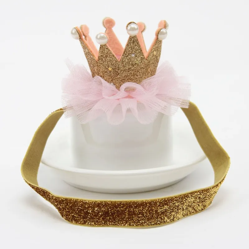 Accessoires de tête de fille bandeau bébé brillant mignon princesse enfants diadème bandeau cheveux bandeau enfants élastique couronne chapeaux