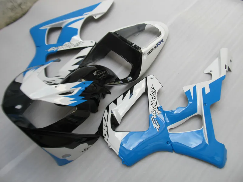 Injektionsgjuten GRATIS Skräddarsy Fairing Kit för Honda CBR900RR 00 01 Blue Black White Fairings Set CBR929RR 2000 2001 OT15