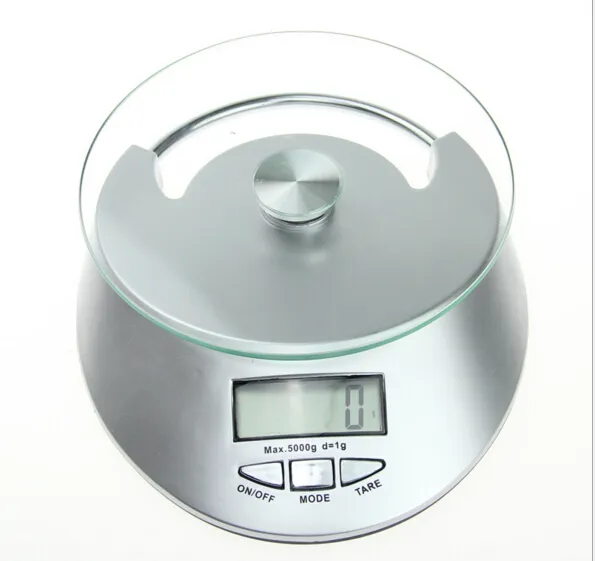 Digital Kitchen Scales 5kg 1g Cooking Tool Electronic Weight Scale Food Balance Cuisine Precision with glass surface