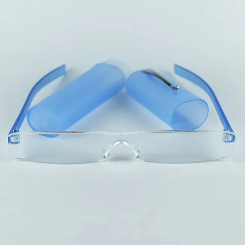 Reading glasses in plastic tube outlet