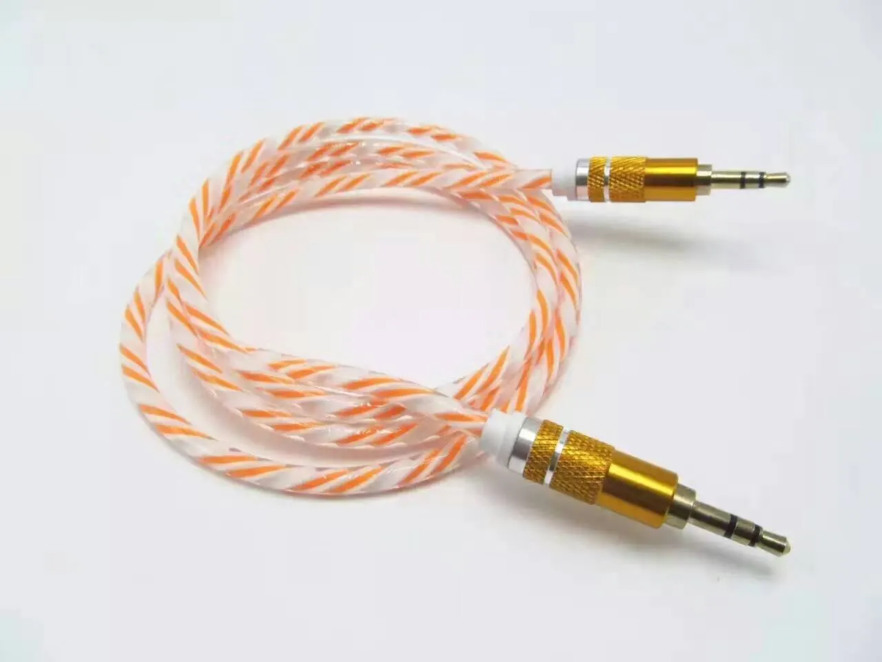 Rianbow Crystal Delicate Bold Aluminum Metal Adapter Cord 3.5mm Stereo Audio AUX Cable 1M 3FT /.