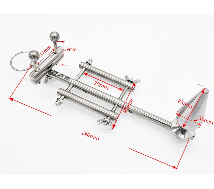 Mannelijke roestvrij staal bondage stretching montage multifunctionele verstelbare anale plug kont kuisheidsgordel apparaat volwassen spel bdsm seksspeeltjes