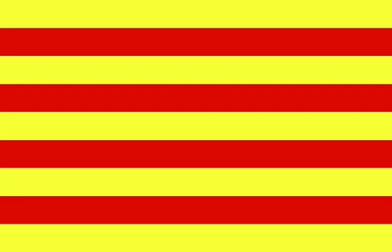 Katalonien Spanien Spanische Flagge 3 Fuß x 5 Fuß Polyester-Banner fliegend 150 * 90 cm Individuelle Flagge für den Außenbereich