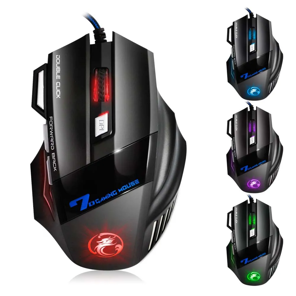 IMice X7 Professionele Bedrade Gaming Muis 7 Knop 5500 DPI LED Optische USB Computermuis Gamer Muizen X74272453