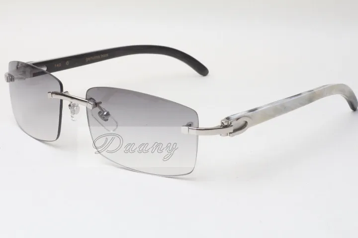 Hot frameless sunglasses glasses 3524012 Natural Mix Ox horn men and women sunglasses glasses eyeglassessize: 56-18-140mm