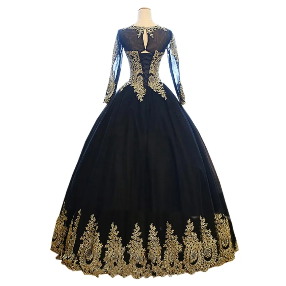 black and gold dresses for wedding Long Black Sweetheart Prom Dress with Gold Trim Black Gold / 16