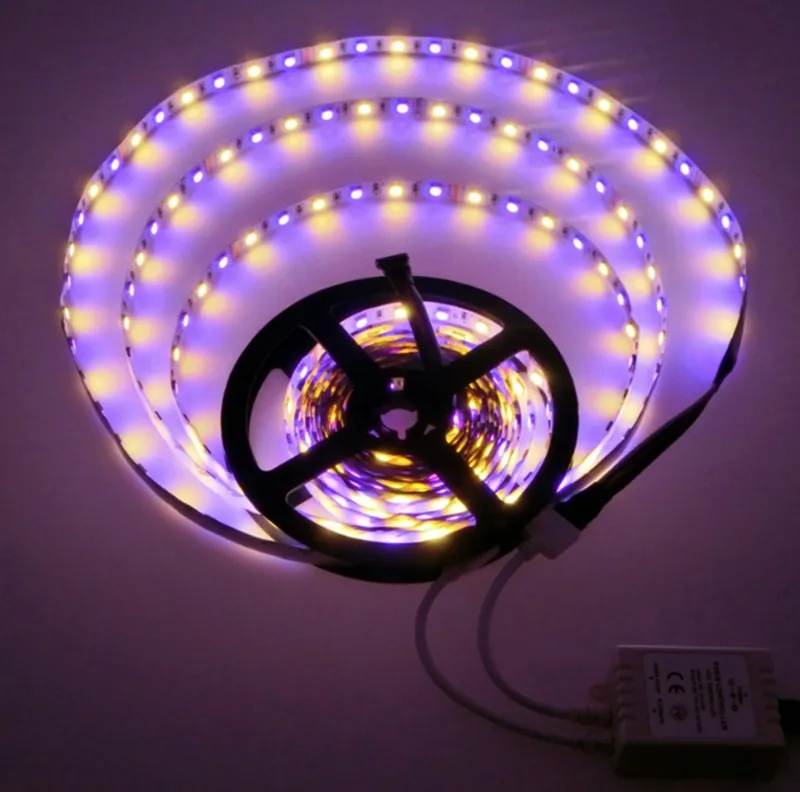 مجموعة كاملة للماء 5M 300LED 5050 60LEDS SMD RGBW RGBWW مرنة بقيادة قطاع ضوء / M ادى الشريط أنبوب الخفيفة قطاع الإضاءة كيت