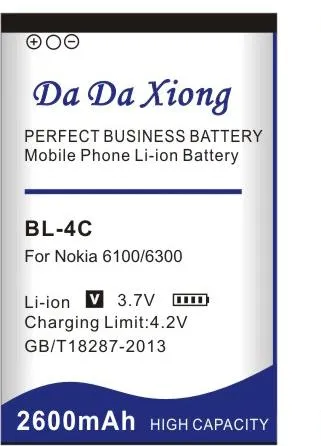 Da da xiong 2600mAh BL-4C BL4C Li-ion Telefonbatteri för Nokia 1202/1265 / 1325/1506 / 1508/1661/1706/2220