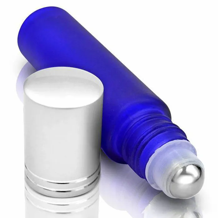 Ücretsiz DH shippig tarafından şişeler üzerinde Toptan Fiyat 10ml Renkli Buzlu Cam Silindir şişeler Paslanmaz Çelik Rulo