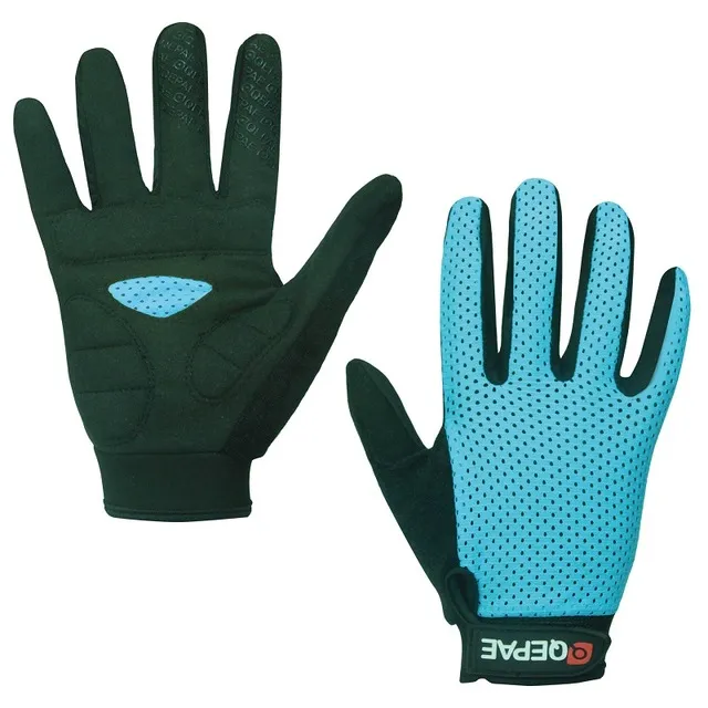 Guanti Ciclismo Qepae Full Finger Con Gel Imbottiti - Verde/Bianco Unisex MTB Strada
