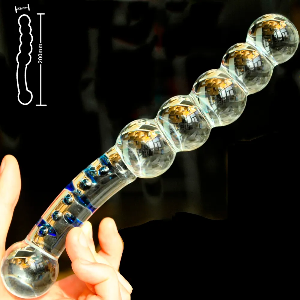 5 perles en verre pyrex faux mâle bite anal gode cristal artificiel pénis plug adulte masturbateur produit sex toys pour gay femmes hommes 17308
